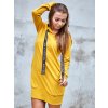 Dlhá mikina po kolená alebo mikinové šaty VSB LINDA horčica, ZVOĽTE VEĽKOSŤ OBLEČENIA XXS/XS
