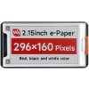 Waveshare 2,15-palcový displej E-Paper (B), E-Ink displej, 296 x 160, červená/čierna/biela,s riadiacov doskou