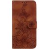 Peňaženkové puzdro Embossing Pattern Ľalia hnedé – Nokia G42
