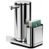 Simplehuman - Dávkovač umývacieho prostriedku na postavenie, bezdotykový, s držiakom hubky, lesklá nerezová ST1091