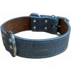Bafpet Kožený obojok EKG 74cm/40mm šedá