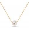 iZlato Forever Zlatý náhrdelník ku krku s bielou perlou IZ27616