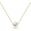 iZlato Forever Zlatý náhrdelník ku krku s bielou perlou IZ27616