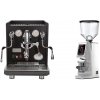 ECM Synchronika, black, dark walnut + Eureka Atom W 75, chrome