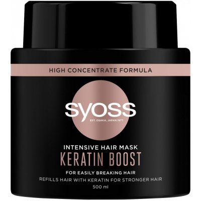Syoss, Intenzívna maska na vlasy Keratin Boost Intenzívna regeneračná maska na veľmi krehké vlasy 500 ml