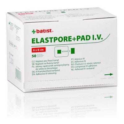 Batist Medical Elastpore+Pad I.V. sterilní, 6 cm x 8 cm