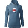 Turistická značka - červená - Mikina dámská Cape s kapucí - XS ( Denim )