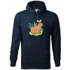 Kapybara a vtáčik - Mikina pánska Cape s kapucňou - 2XL ( Tmavomodrá (veľmi tmavá - skoro čierna) )