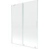 Mexen Velar, 2-krídlová posuvná vaňová zástena 130 x 150 cm, 8mm číre sklo, biely profil, 896-130-000-01-20