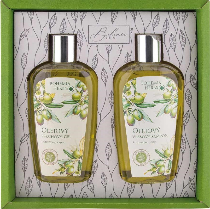 Bohemia Gifts & Cosmetics Olivový, hroznový olej a extrakt z citrusov sprchový gél 250 ml + šampon na vlasy 250 ml darčeková sada