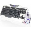E-BLUE Sada klávesnica Auroza, herná, biela, drôtová (USB), US, s optickou hráčskou myšou EKM811WHUS-IU