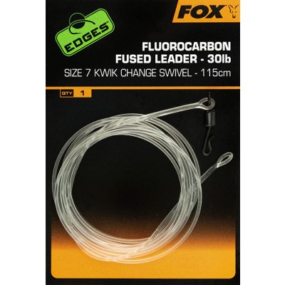 Fox Edges Fluorocarbon Fused Leader 30lb Kwik Change Swivel vel.7-11