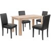 Leon 4+1 jedálenský set dub sonoma-čierna