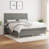 Box spring postel s matrací tmavě šedá 180x200 cm textil Šedá 3142194