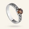 SilveAmo Strieborný prsteň s rauchtopazom Land K5PT5007