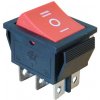 Tracon electric Kolískový prepínač 3-poloh., červený, I-0-II