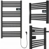 Kúpeľňový radiátor Nero 500 W 540 x 960 mm čierny