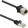 Renkforce RF-4394127 RJ45 sieťové káble, prepojovacie káble CAT 5e F/UTP 5.00 m čierna predlžovací kábel s ochranou, pozlátené kontakty 1 ks; RF-4394127