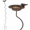 Esschert Design Zapichovacie napájadlo pre vtáky Spiral, 128x15,5 cm, liatina, hnedá