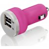 TFY No.4720 Nabíjačka do auta 2x USB, tmavo ružová
