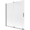 Mexen Velar vaňa sprchový panel 2-krídlový zasúvateľný 150 x 150 cm, mráz, zbraňový kov - 896-150-000-31-95