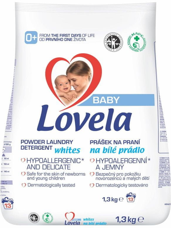 Lovela Baby prášok na pranie na bielu bielizeň 13 PD 1,3 kg