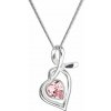Strieborný náhrdelník so Swarovski kryštálmi srdce ružové 32071.3 Light Rose