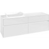VILLEROY & BOCH Collaro závesná skrinka pod umývadlo na dosku (umývadlo vľavo), 4 zásuvky, 1600 x 500 x 548 mm, Glossy White, C12100DH