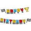 Papierový banner Happy Birthday Race On Preteky 220x17 cm Narodeniny