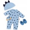 LullaBaby Overal pre bábiky modrý s doplnkami