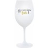 VÍNO JE NÁPOJ BOHOV. SOM BOH! - biely pohár na víno 350 ml
