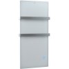 HEVOLTA Sklenený vykurovací panel TowelBoy – 600W - Polarium White, Strieborné madlá
