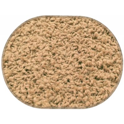 Vopi koberce Kusový koberec Color shaggy béžový ovál - 80x120 cm Béžová