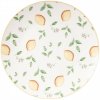 Clayre & Eef Biely porcelánový dezertný tanierik s citrónmi Lemons & Leafs Ø 20cm