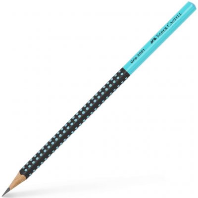 Grafitová ceruzka Faber-Castell Grip Two Tone - bez gumy, HB, tyrkysová/čierna, 12 ks