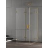 New Trendy Eventa Gold Shine sprchovací kút 100x90 cm štvorcová zlatá lesklé/priehľadné sklo EXK-4827