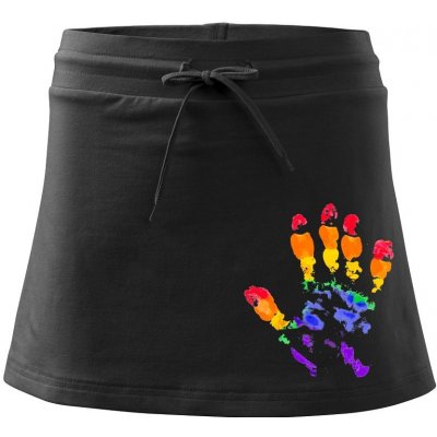 LGBT hand print športová sukne two in one čierna