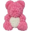BudNej medvedík z ruží so srdcom 25 cm - ružový - MN9411