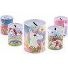 Teddies Pokladnička jednorožec plechová 7,5x10cm 5 druhů