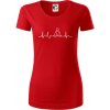 Ekg yoga - Dámske tričko z organickej bavlny Origin (GOTS) - 2XL ( Červená )