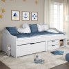 vidaXL Denná posteľ s 3 zásuvkami IRUN biela 90x200cm masívna borovica 3185214