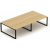 NABYTOK-DIZAJNOVY.SK - DESK32O Konferenčný stôl pre viac osôb, 320/400cm, oceľová podnož O, dub/čierna