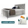 Wilsondo Čalúnená boxspring manželská posteľ s matracom Guliette - sivá Rozmer: 160x200