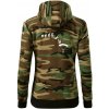 Evolúcia parašutista zoskok - Mikina dámska trendy zipper s kapucňou - M ( Hnedý maskáč )