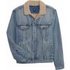 Pánska bunda GAP, V-SHERPA DENIM Svetlomodrá,béžová XS
