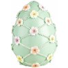 Clayre & Eef Zelená dekorácia vajíčko zdobené kvetmi - Ø 16*21 cm - Clayre & Eef