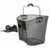 Predný košík na bicykel 4RACE drôtený čierny s klipom na riadidlá