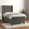 Box spring postel s matrací tmavě šedá 90x200 cm samet Šedá 3132838