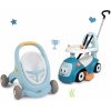 Set chodítko a kočík s brzdou Croc Baby Walker Minikiss 3in1 Smoby a odrážadlo modré s opierkou