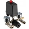 Airpress Regulátor tlaku s tlakovým spínačom, 2 manometrami a 2 rýchlospojkami
